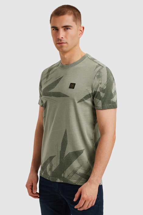 PME legend groene heren t-shirt | Model zijaanzicht