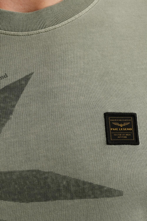 PME legend groene heren t-shirt | Close up