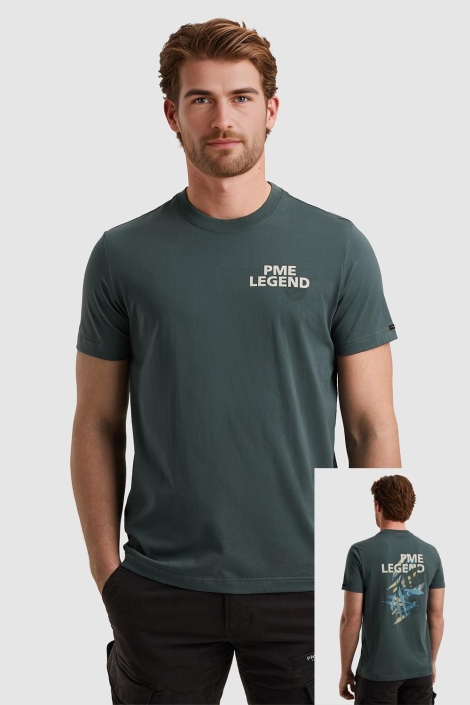 PME legend blauwe heren t-shirt | Model vooraanzicht