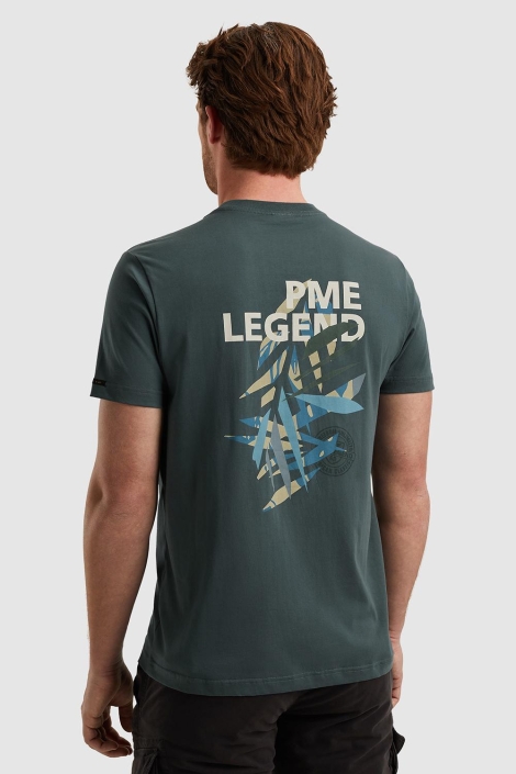 PME legend blauwe heren t-shirt | Model achteraanzicht