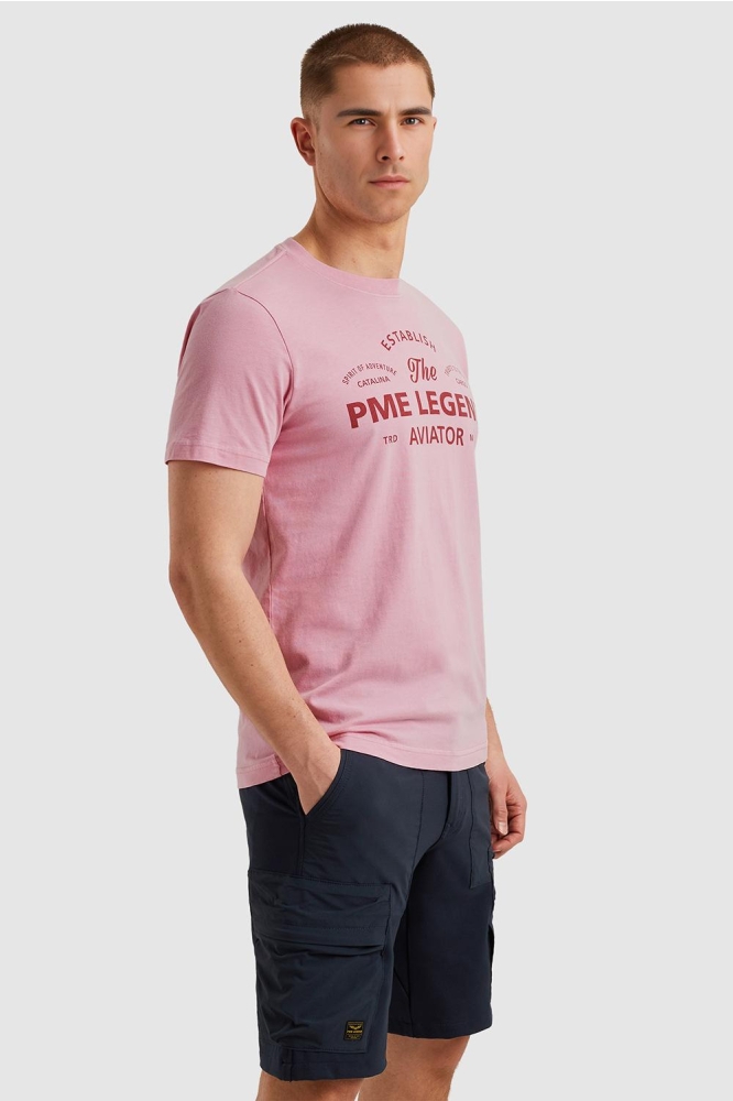 PME legend roze heren t-shirt | Model zijaanzicht