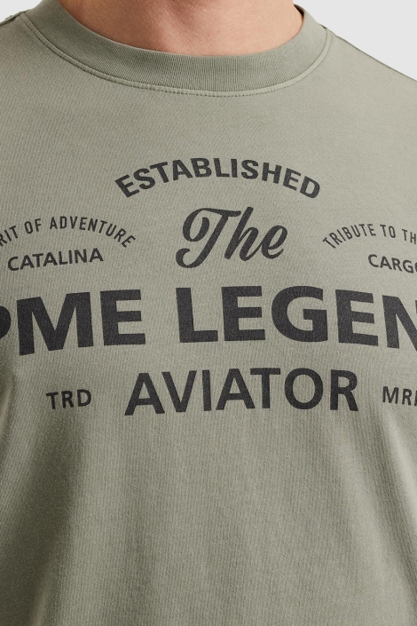 PME legend groene heren t-shirt | Close up
