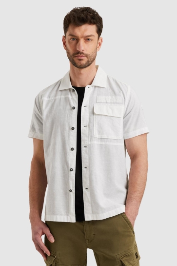 PME legend short sleeve shirt ctn linen Wit