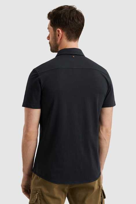 PME legend blauwe heren overhemd | Model achteraanzicht