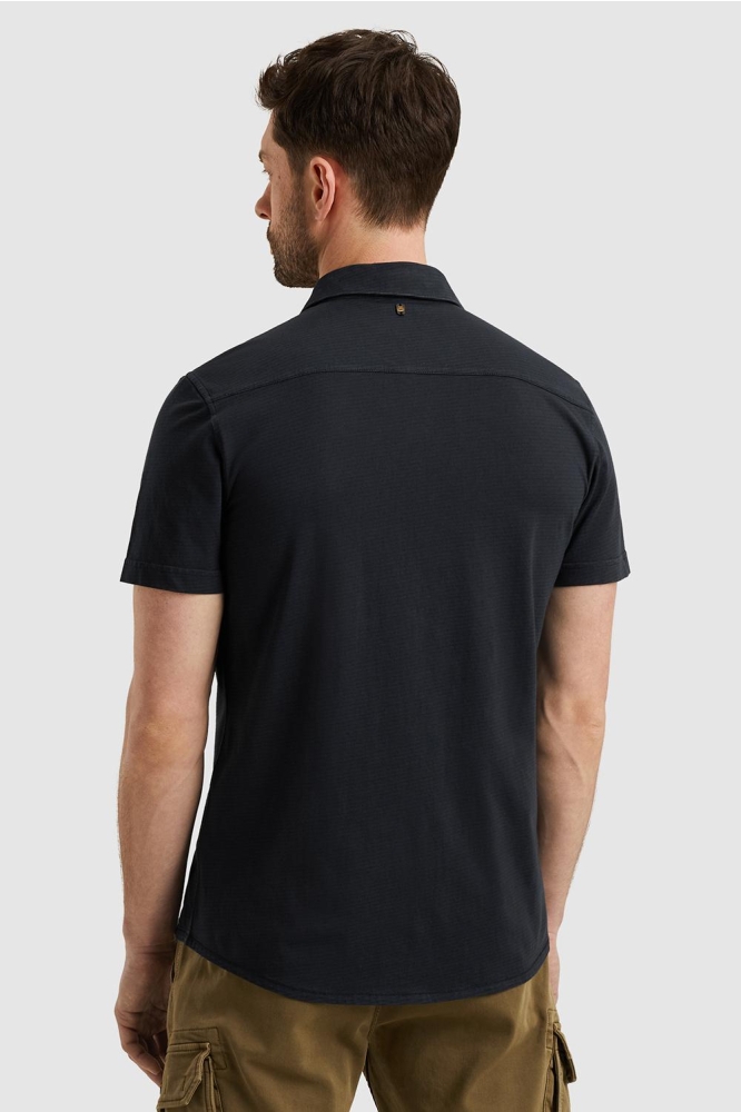 PME legend blauwe heren overhemd | Model achteraanzicht