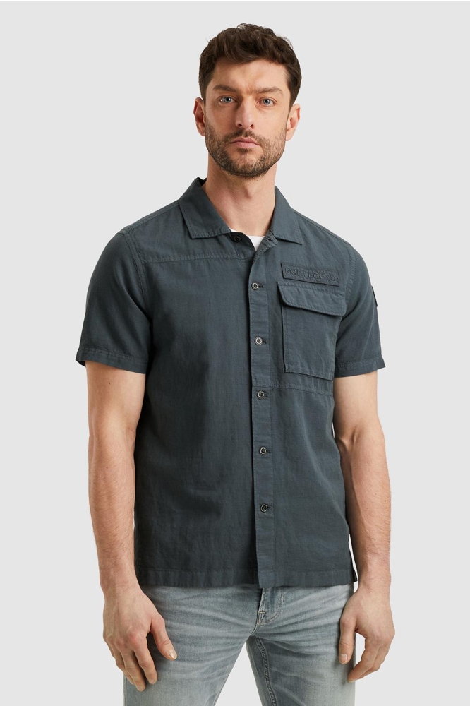 PME legend grijze heren overhemd | Model zijaanzicht