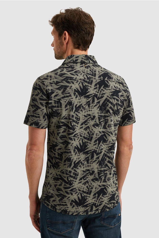 PME legend blauwe heren overhemd | Model achteraanzicht