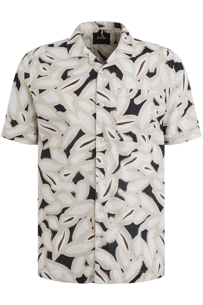 Vanguard beige heren overhemd | Vooraanzicht