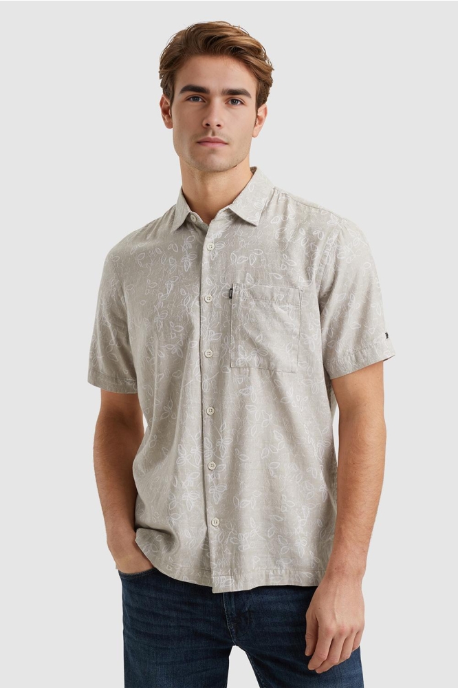 Vanguard beige heren overhemd | Model vooraanzicht