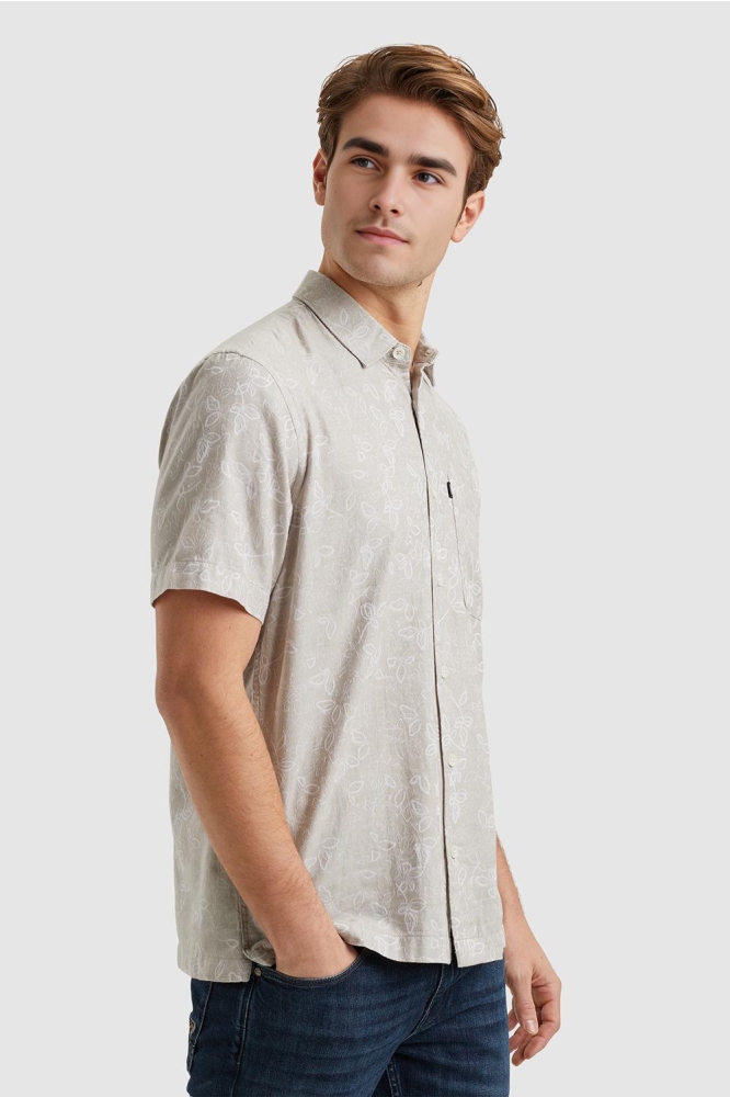 Vanguard beige heren overhemd | Model zijaanzicht