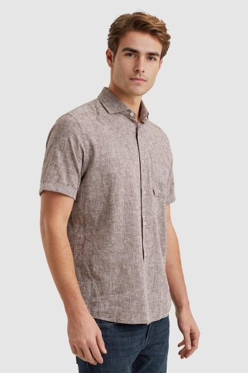 Vanguard short sleeve shirt linen cotton bl Koper