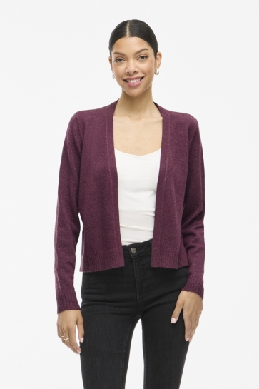 Vila Vest VIRIL SHORT L/S KNIT CARDIGAN-NOOS 14060800 FIG/DARK MELAN