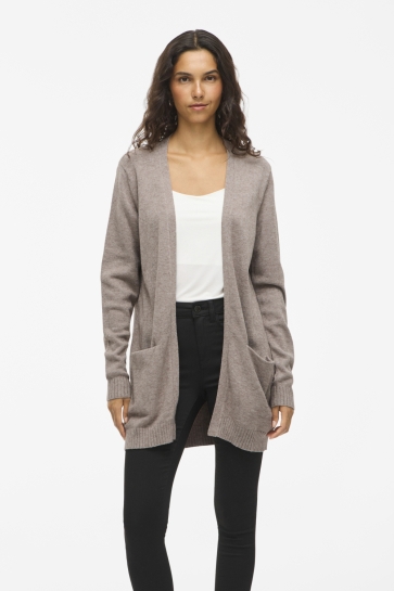 Vila viril open l/s knit cardigan - noos Bruin