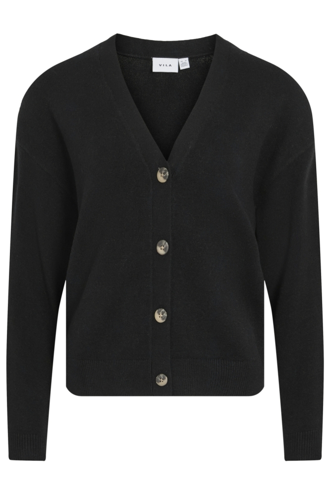 Vila zwarte dames vest | Vooraanzicht