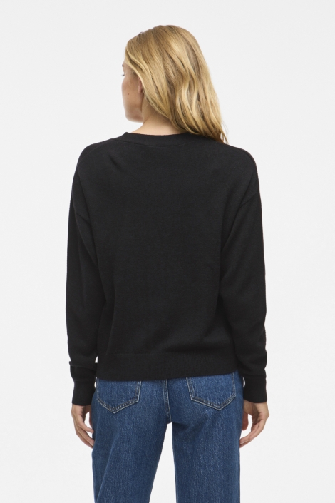 Vila zwarte dames vest | Model achteraanzicht