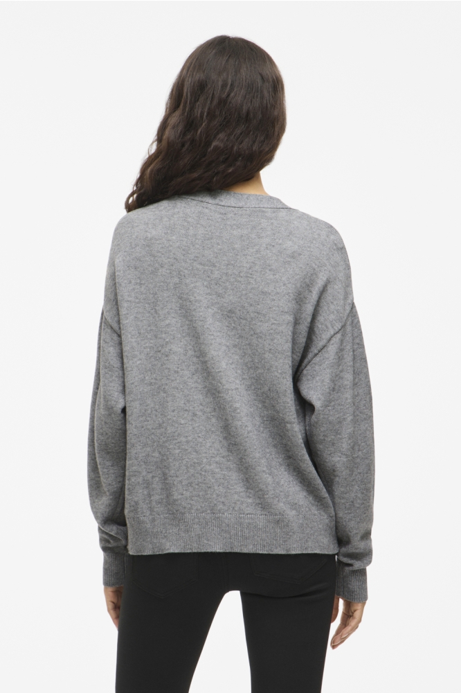 Vila grijze dames vest | Model achteraanzicht