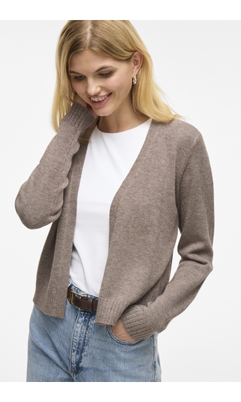 VIRIL SHORT L/S KNIT CARDIGAN-NOOS 14060800 FALCON/MELANGE