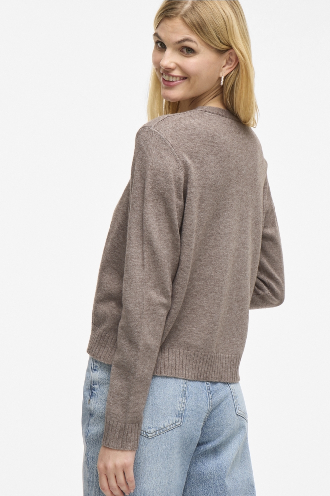 Vila camel dames vest | Model achteraanzicht