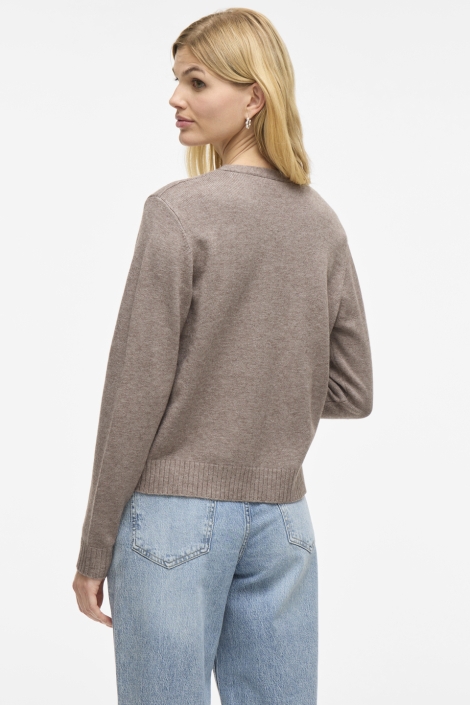 Vila camel dames vest | Model achteraanzicht