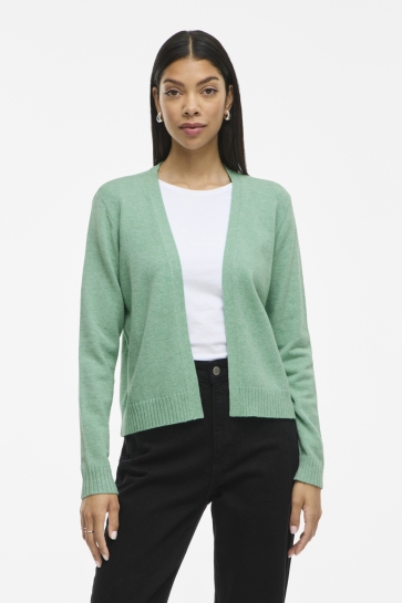 Vila Vest VIRIL SHORT L/S KNIT CARDIGAN-NOOS 14060800 WINTER GREEN/MELANGE