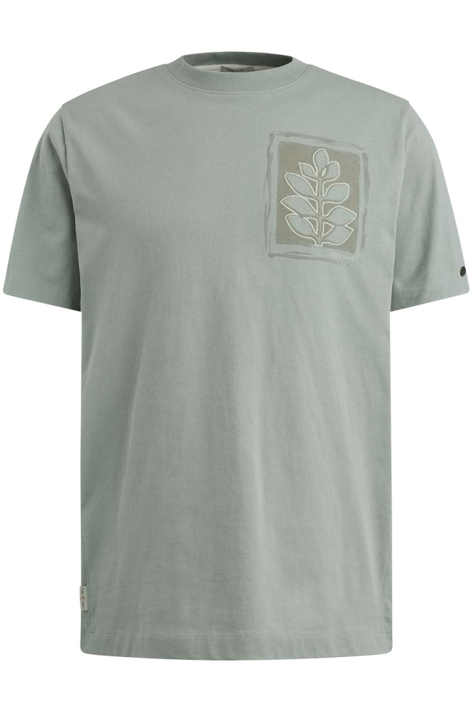 Cast Iron groene heren t-shirt | Vooraanzicht