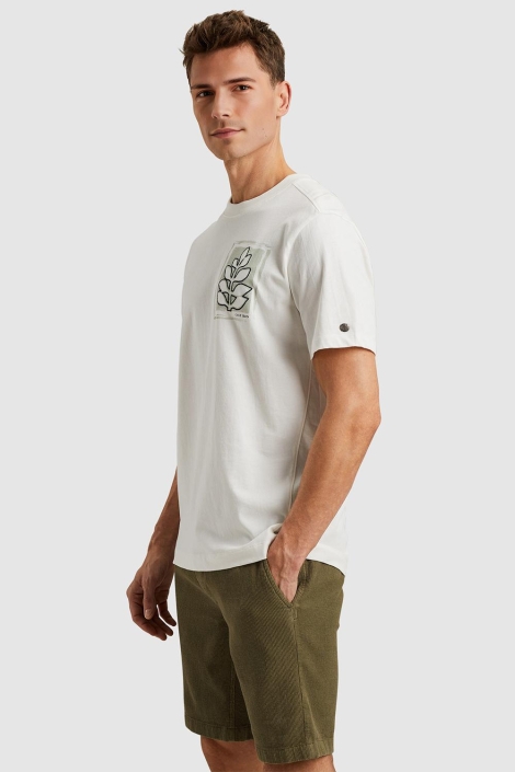 Cast Iron witte heren t-shirt | Model zijaanzicht