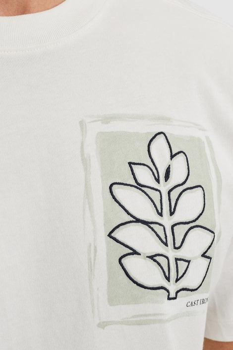 Cast Iron witte heren t-shirt | Close up