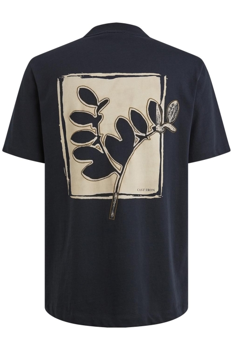 Cast Iron blauwe heren t-shirt | Achteraanzicht