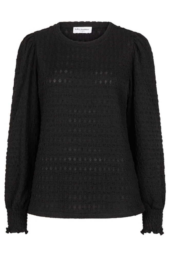 Lofty Manner zwarte dames t-shirt | Vooraanzicht