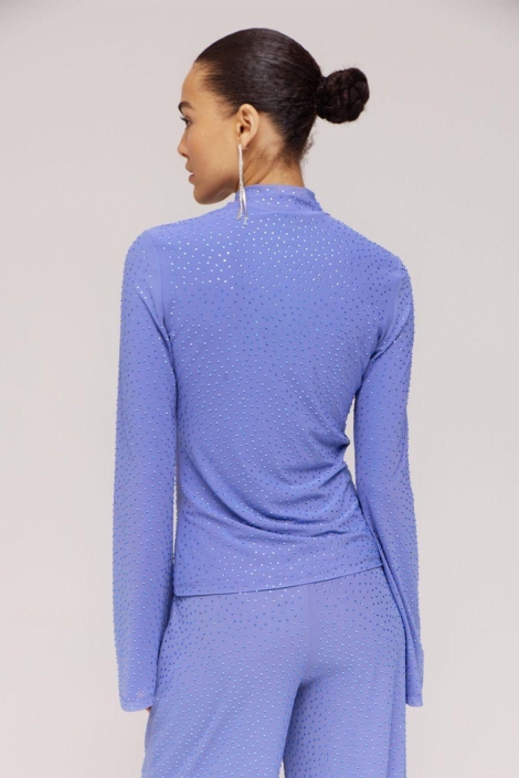 Harper & Yve blauwe dames t-shirt | Model achteraanzicht