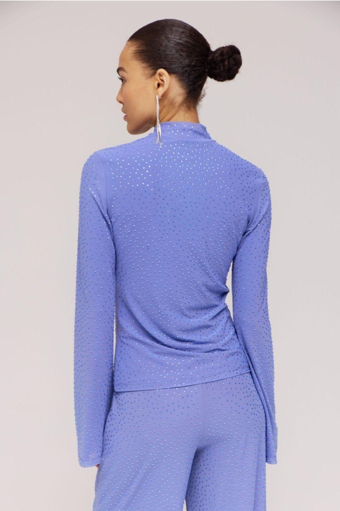 Harper & Yve blauwe dames t-shirt | Model achteraanzicht