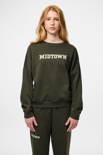 Pieces pcrisso ls o-neck loose sweat pwp b Groen