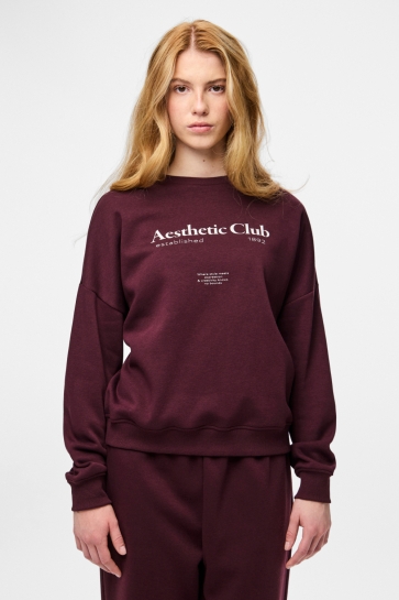 Pieces pcrisso ls o-neck loose sweat pwp b Bordeaux