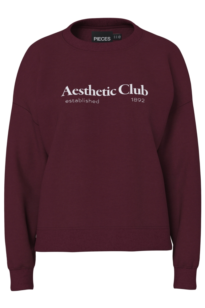 Pieces bordeaux dames sweater | Vooraanzicht