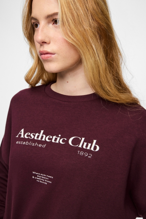 Pieces bordeaux dames sweater | Close up