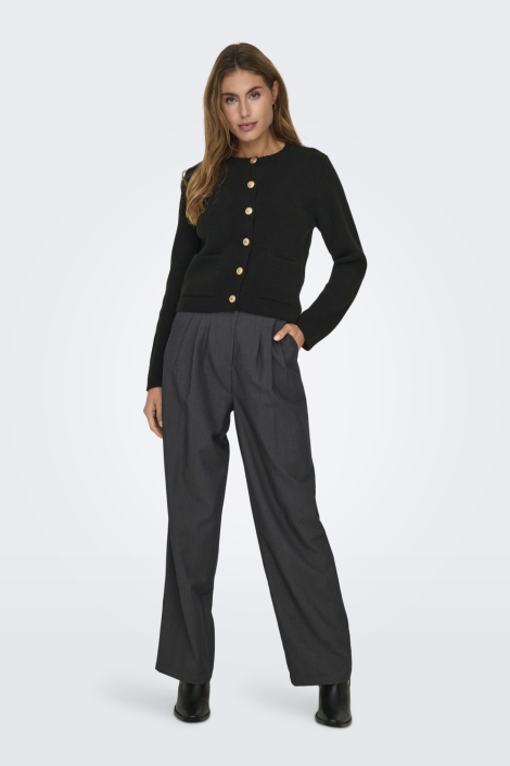 Jacqueline de Yong zwarte dames vest | Model