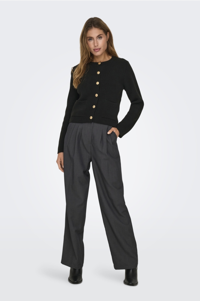 Jacqueline de Yong zwarte dames vest | Model