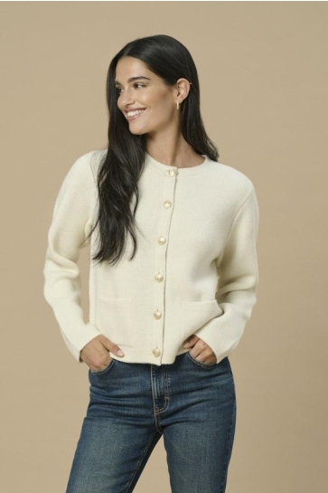 Jacqueline de Yong jdykim l/s o-neck button cardigan k Beige