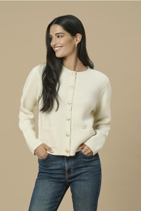 Jacqueline de Yong beige dames vest | Model