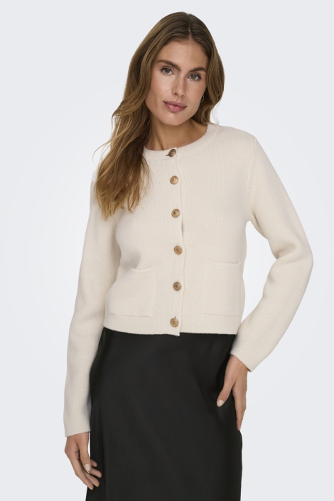 Jacqueline de Yong beige dames vest | Model vooraanzicht