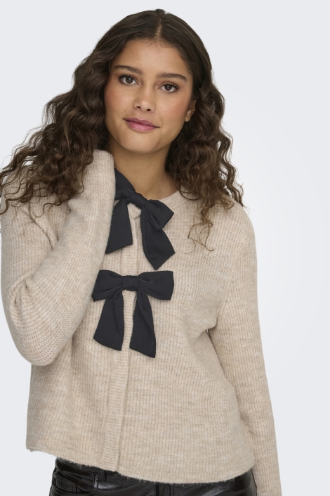 Jacqueline de Yong beige dames vest | Model vooraanzicht