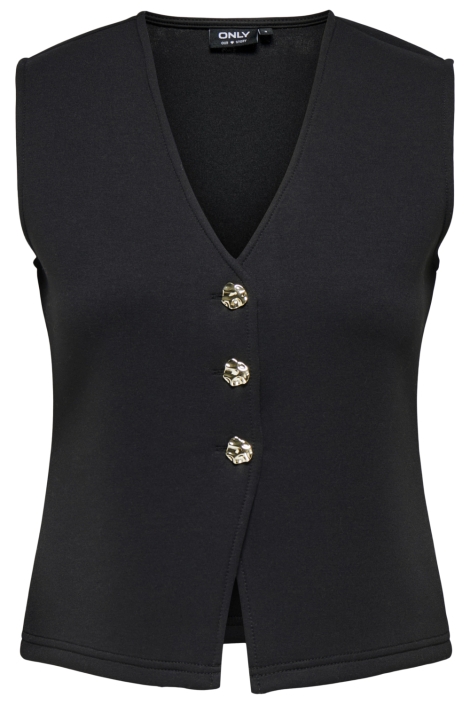 Only zwarte dames gilet | Vooraanzicht
