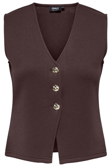 Only bruine dames gilet | Vooraanzicht