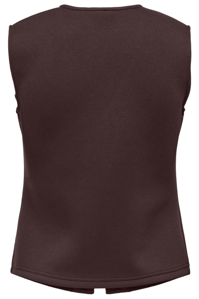 Only bruine dames gilet | Achteraanzicht