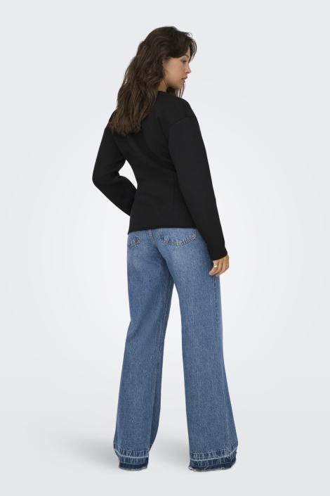 Only zwarte dames vest | Model achteraanzicht