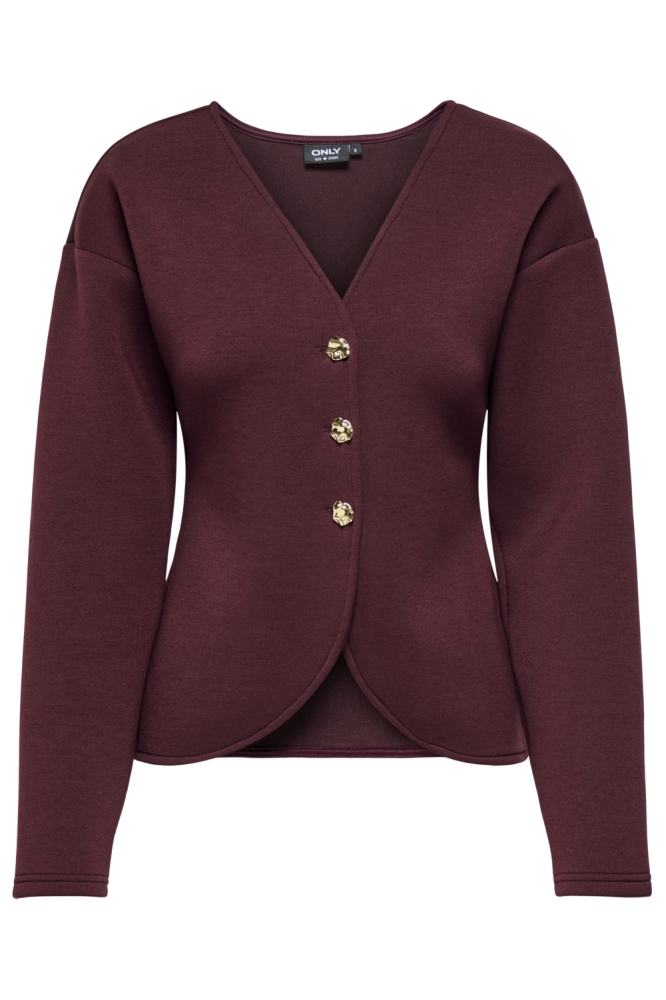 Only bordeaux dames vest | Vooraanzicht