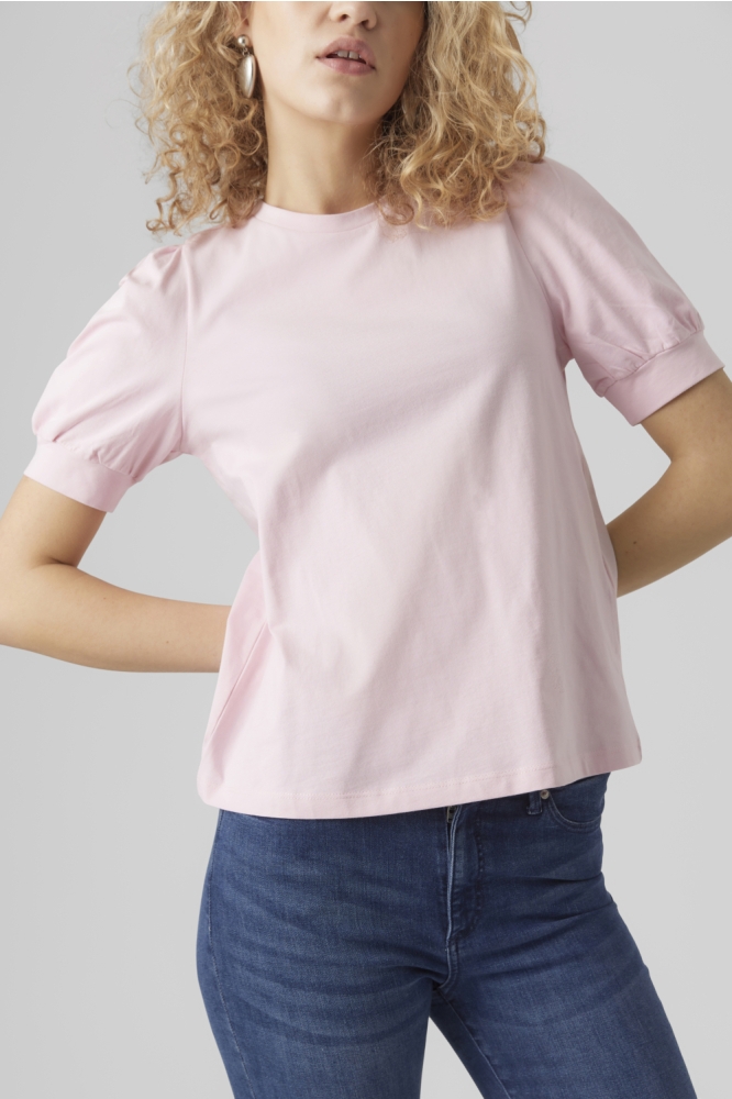 Vero Moda roze dames t-shirt | Close up