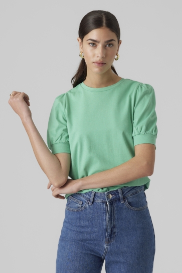 Vero Moda T-shirt AWKERRY 2/4 O-NECK TOP NOOS 10275520 Jade Cream