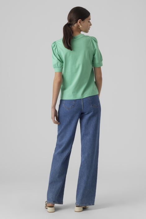 Vero Moda groene dames t-shirt | Model achteraanzicht