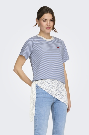 Jacqueline de Yong jdypisa s/s print top jrs noos Blauw